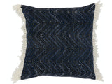 Fringed Navy Pillow