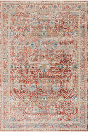 A picture of Loloi's Claire rug, in style CLE-01, color Red / Ivory