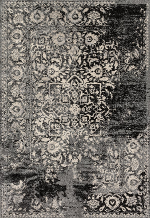 A picture of Loloi's Emory rug, in style EB-01, color Black / Ivory
