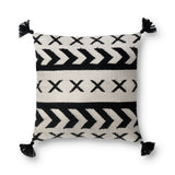 Loloi's PILLOWS rug, Style: P0502 Black / Ivory. At the cheapest price in the 18" x 18" Cover w/Down size.