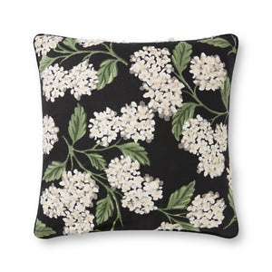 Loloi's PILLOWS rug, Style: PRP0019 Hydrangea Black. At the cheapest price in the 22" x 22" Cover w/Down size.