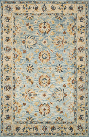 Loloi's Victoria rug, Style: VK-18 Lt. Blue / Natural. At the cheapest price in the 9'-3" x 13' size.