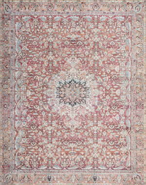 Loloi's Wynter rug, Style: WYN-05 Tomato / Teal. At the cheapest price in the 8'-6" x 11'-6" size.