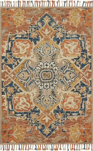 A picture of Loloi's Zharah rug, in style ZR-10, color Rust / Blue
