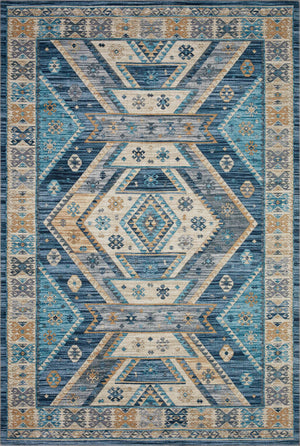 A picture of Loloi's Zion rug, in style ZIO-02, color Ocean / Gold